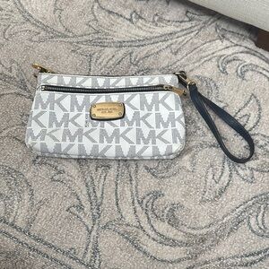 Michael Kors Monogram Wristlet with Gold Accents